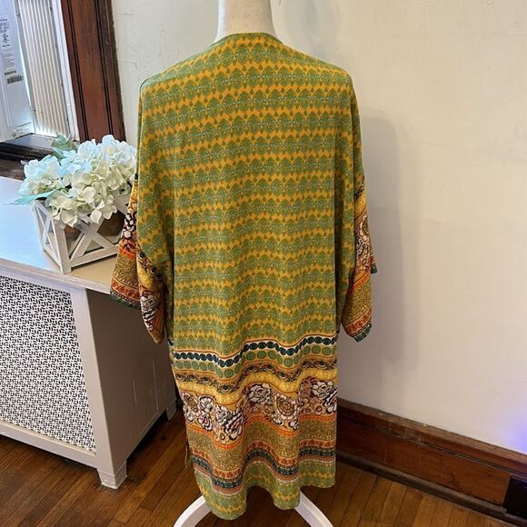 Jade by Jane multicolored floral paisley long open kimono Size L EUC - Picture 5 of 8